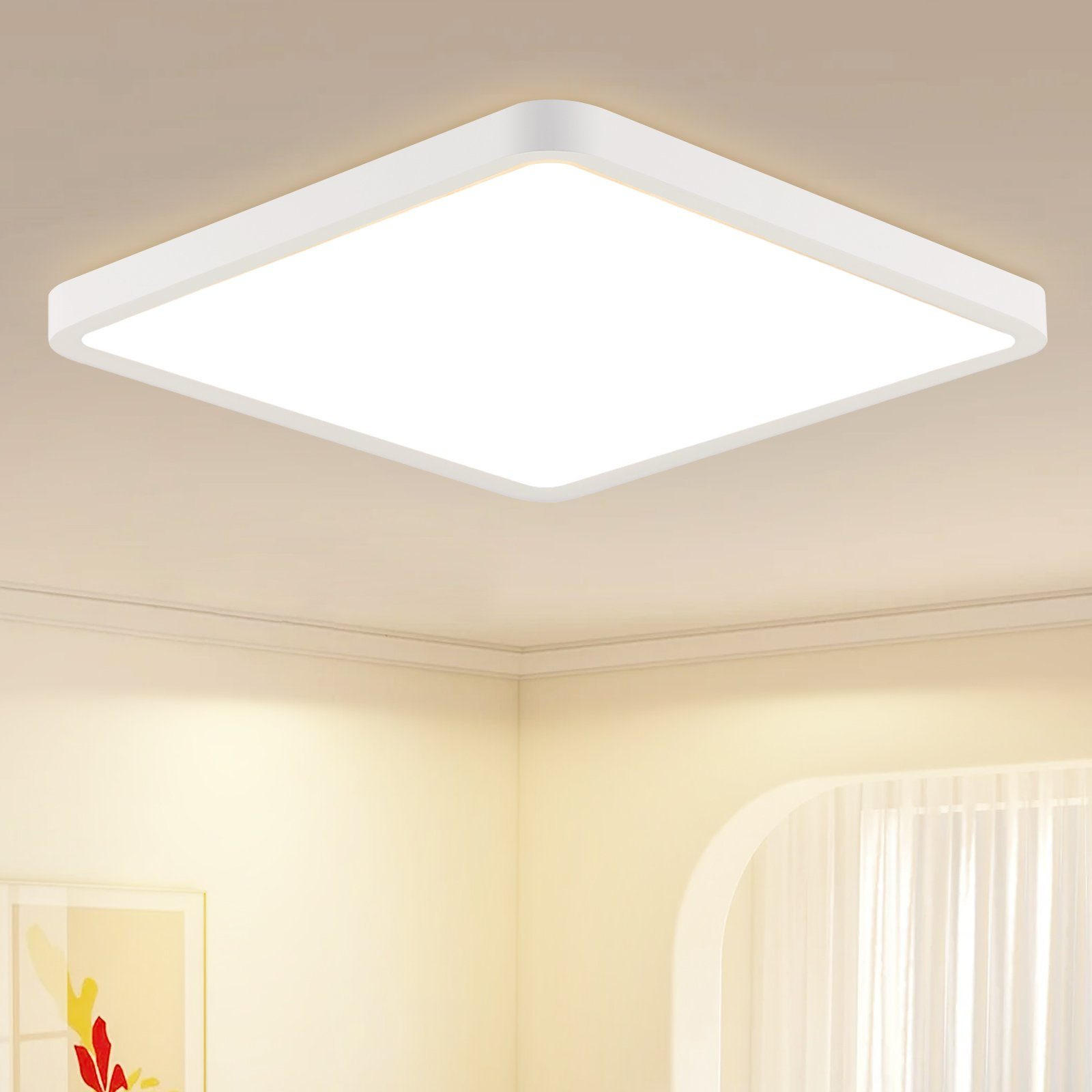 LED-DECKENLEUCHTE Sif 23/23/2.5cm - Weiß, Kunststoff (23/23/2.5cm) - ZMH