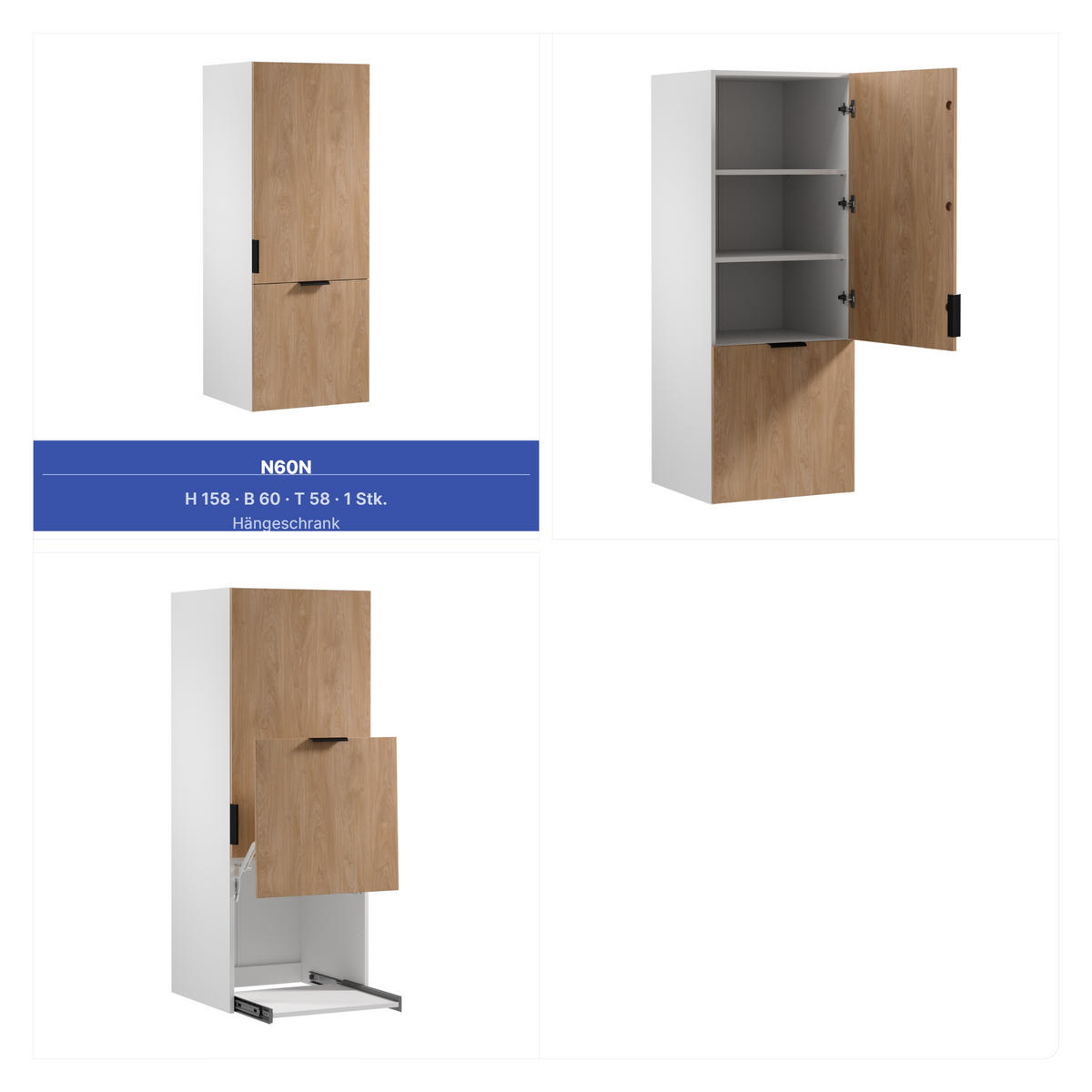 WINKELKÜCHE 340cm x 240cm - Sorento KS4-M340 - in Sonoma Eiche / Weiß - Schwarz/Weiß, Holz (580/247/58cm)