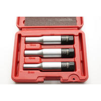 STECKNÜSSE Glühkerzennuss-Satz, 3/8 Zoll, SW8-SW12 - Chromfarben, Metall (5/1/1cm) - BONI-SHOP