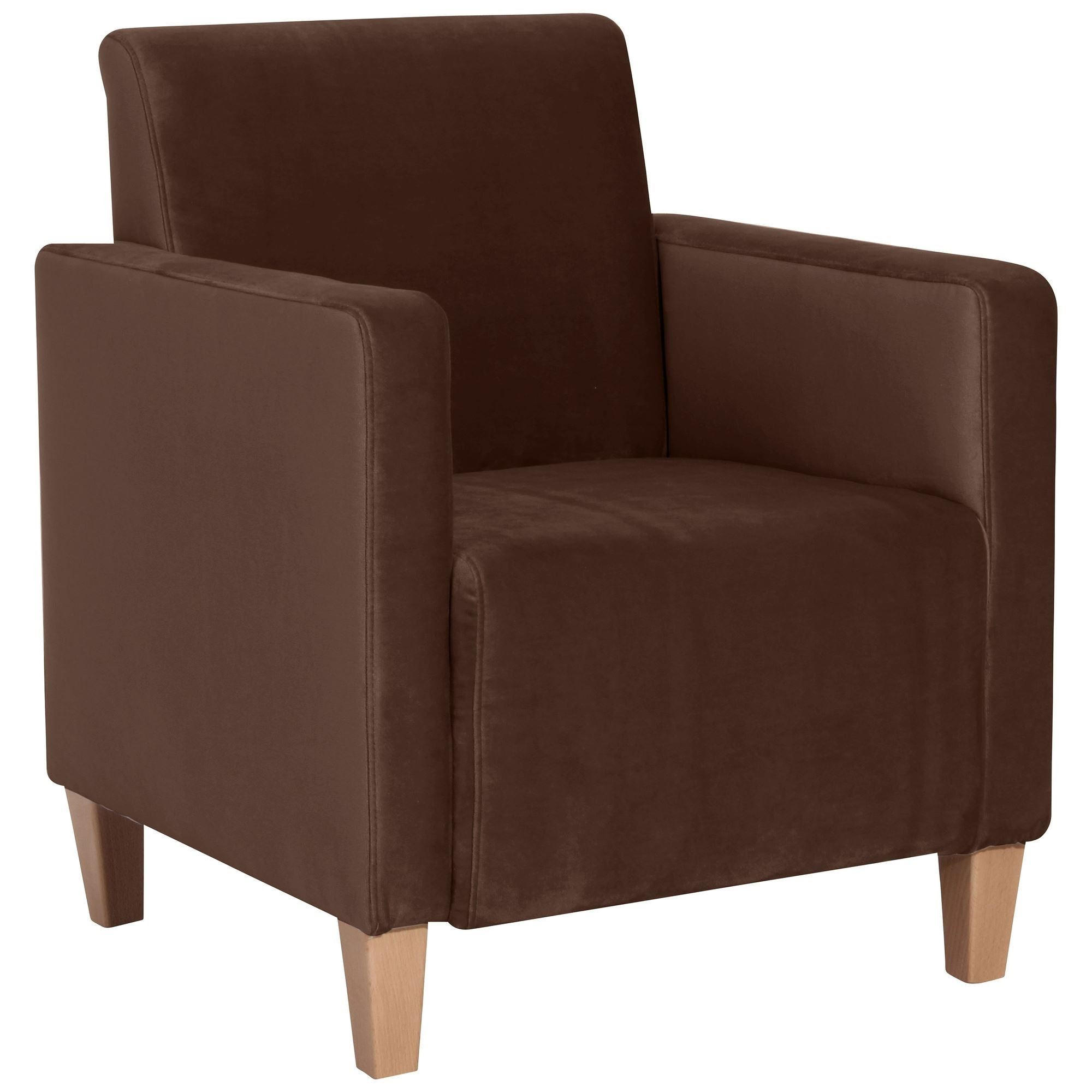 SESSEL Karol Bezug Samtvelours Buche natur / braun - Braun, Kunststoff (71/81/70cm) - 58aufmkessel