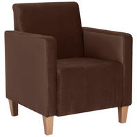 SESSEL Karol Bezug Samtvelours Buche natur / braun - Braun, Kunststoff (71/81/70cm) - 58aufmkessel