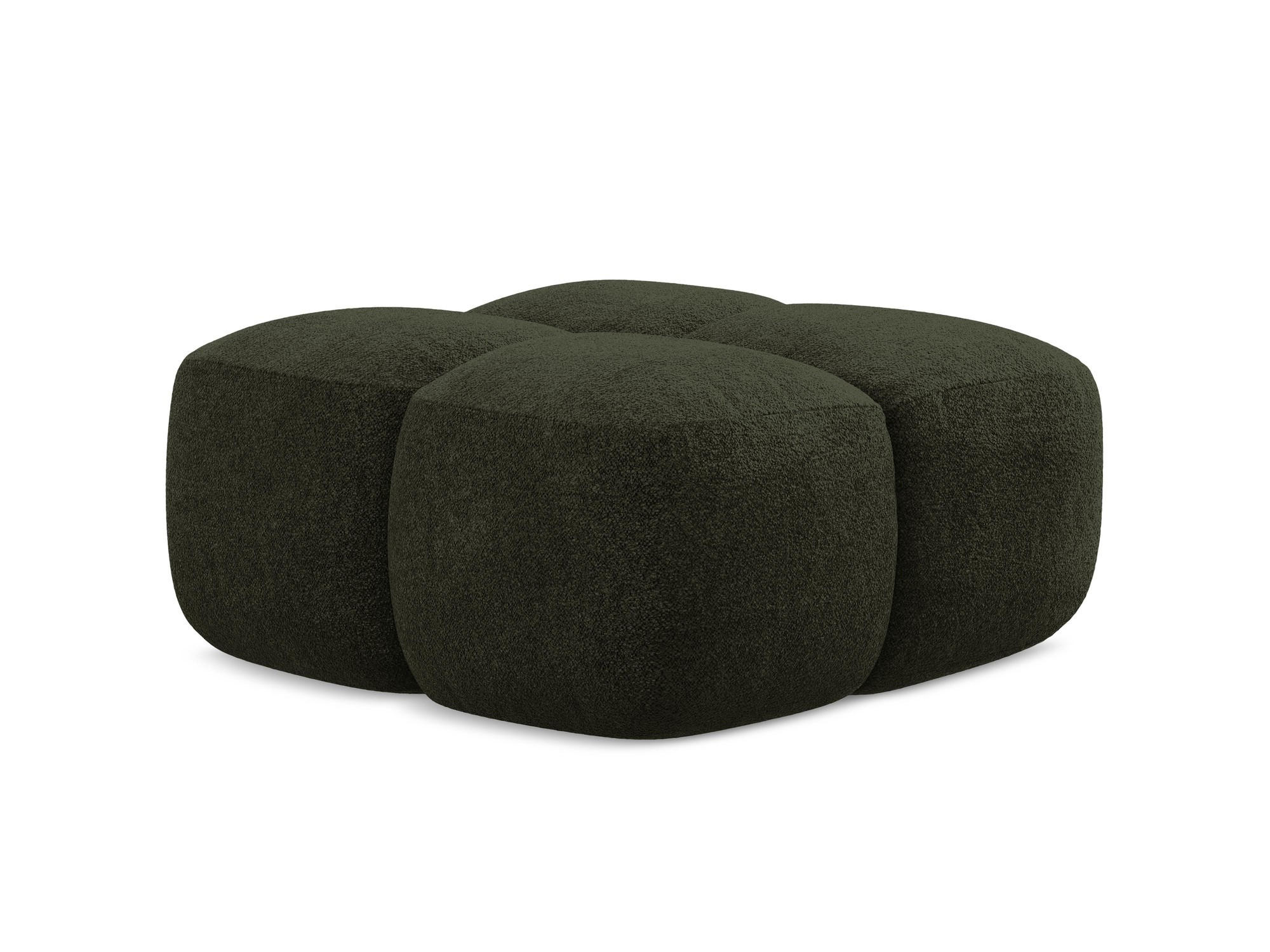POUF Chenille Stoff Grün - Dunkelgrün/Schwarz, Holzwerkstoff/Kunststoff (90/39/90cm) - Makamii