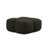 POUF Chenille Stoff Grün - Dunkelgrün/Schwarz, Holzwerkstoff/Kunststoff (90/39/90cm) - Makamii