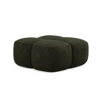 POUF Chenille Stoff Grün - Dunkelgrün/Schwarz, Holzwerkstoff/Kunststoff (90/39/90cm) - Makamii