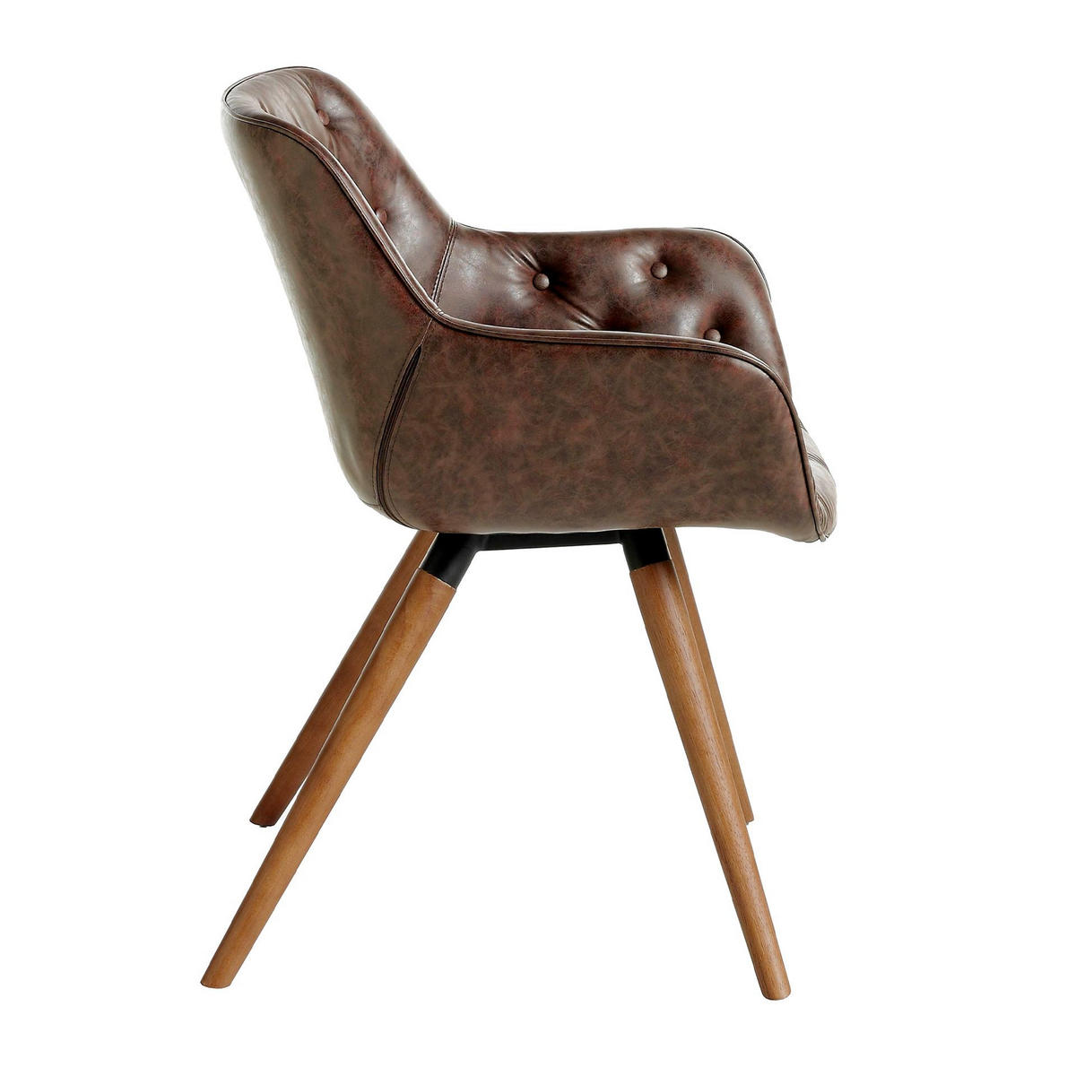 ARMLEHNENSTUHL Leder schokoladenbraun - Kastanienfarben/Dunkelbraun, Leder/Holz (65/78/46cm) - ANGEL CERDA