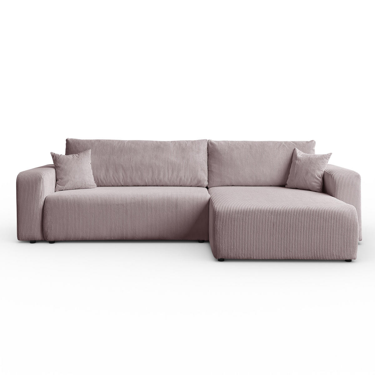 ECKSOFA Sofia in L-Form 277 x 143 cm Schlaffunktion Bettkasten Couch Cord universale Seite, rosa - Rosa, Kunststoff (143/83/277cm) - Margaret Hadas24