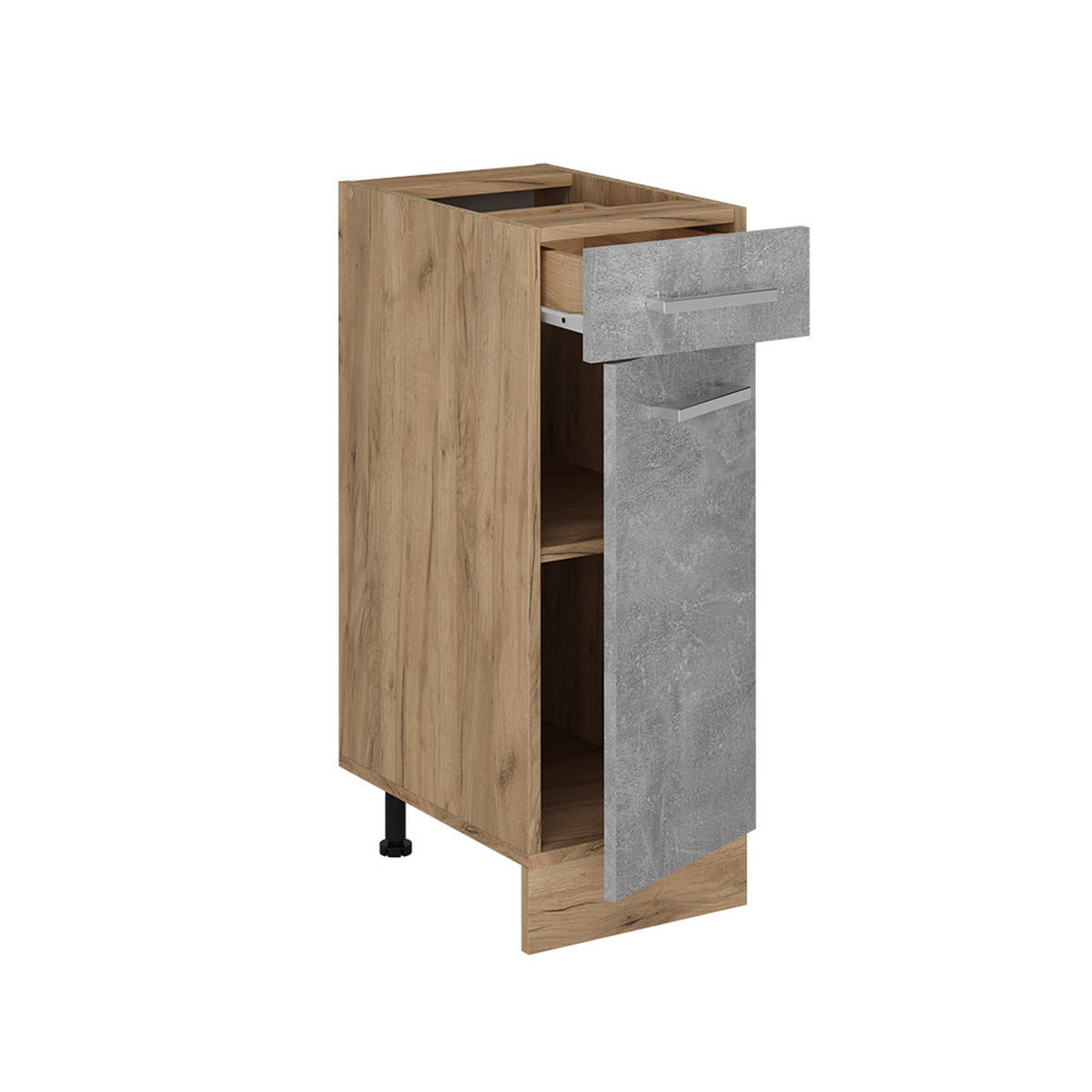 KÜCHENUNTERSCHRANK R-Line Beton 30 cm , AP Eiche - Honigeiche/Schieferfarben, Holzwerkstoff (30/81.6/60cm) - Vicco