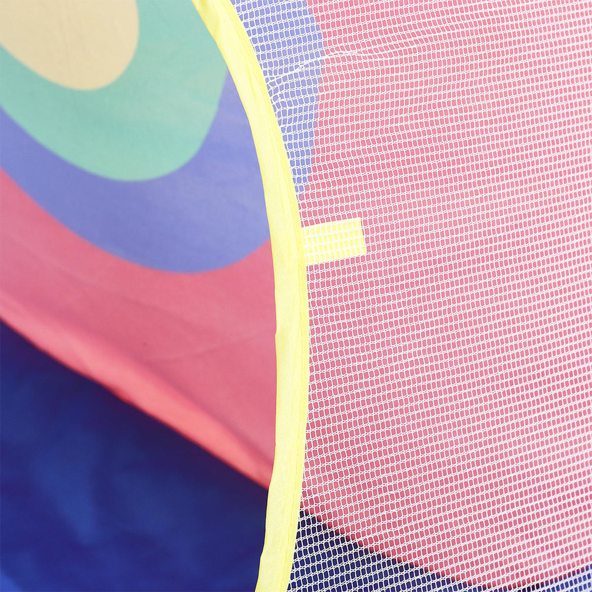 SPIELPLATZ 3 in 1 Faltbar Kinderzelt Bällebad Basketballkorb Polyester Multicolor - Multicolor, Kunststoff (260/90/270cm) - Livingandhome