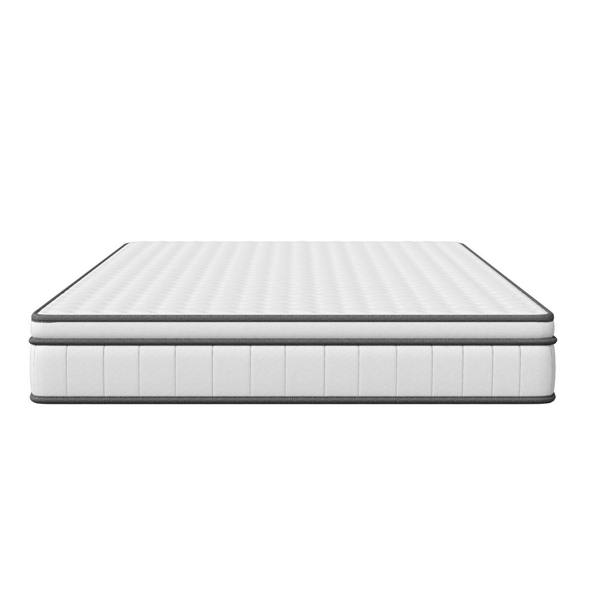 TASCHENFEDERKERNMATRATZE 140x200x25cm Modell "AeroSleep" 7-Zonen Hybrid-System mit 3D-Belüftung – Weiß/Grau - Weiß, Textil (140/200cm) - DELFA