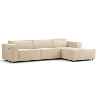 ECKSOFA mit Longchair - Beige/Schwarz, Kunststoff/Textil (294/177cm) - home24