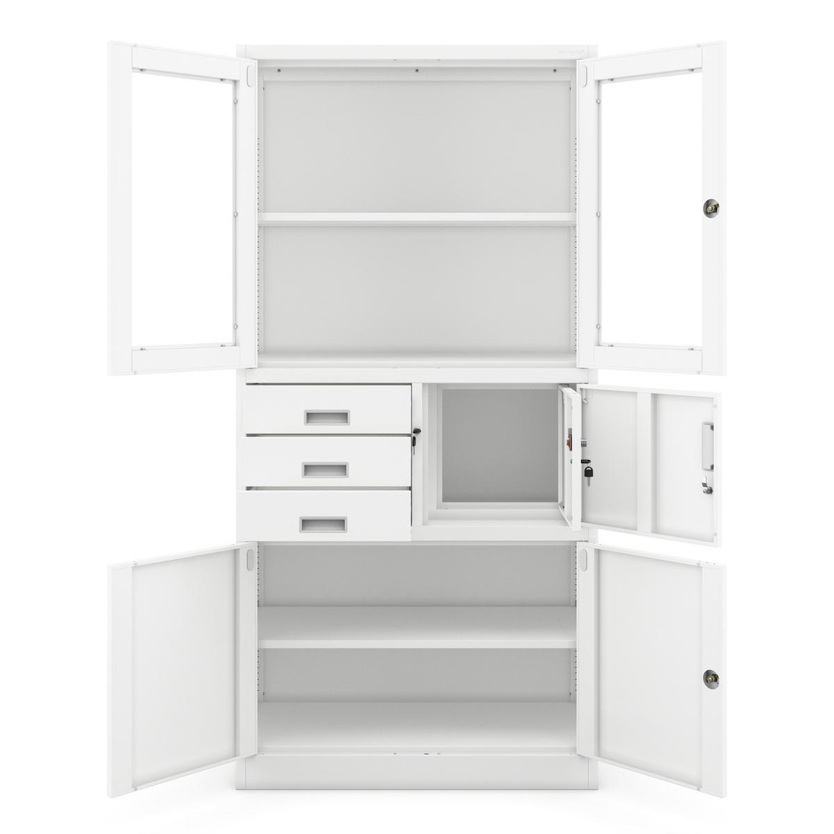 AKTENSCHRANK FILIP - Weiß, Metall (90/185/40cm) - Jan Nowak