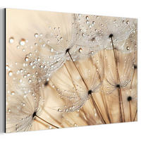 METALLBILD Löwenzahn - Abstrakt - Natur - Beige 120x80 cm - Braun, Metall (120/80cm) - MuchoWow