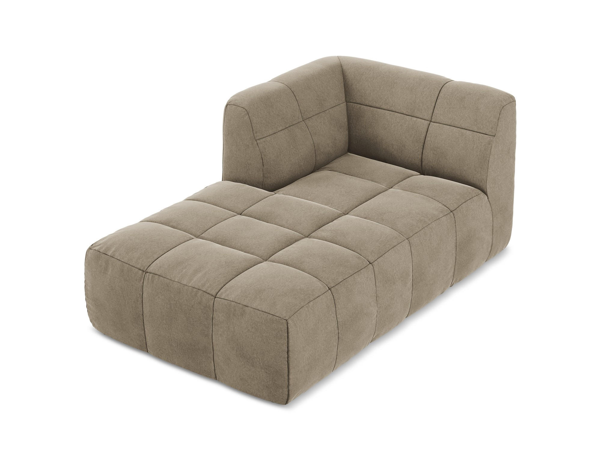 SOFAELEMENT Links Samt Stoff Beige - Beige/Schwarz, Holzwerkstoff/Kunststoff (101/77/175cm) - Makamii