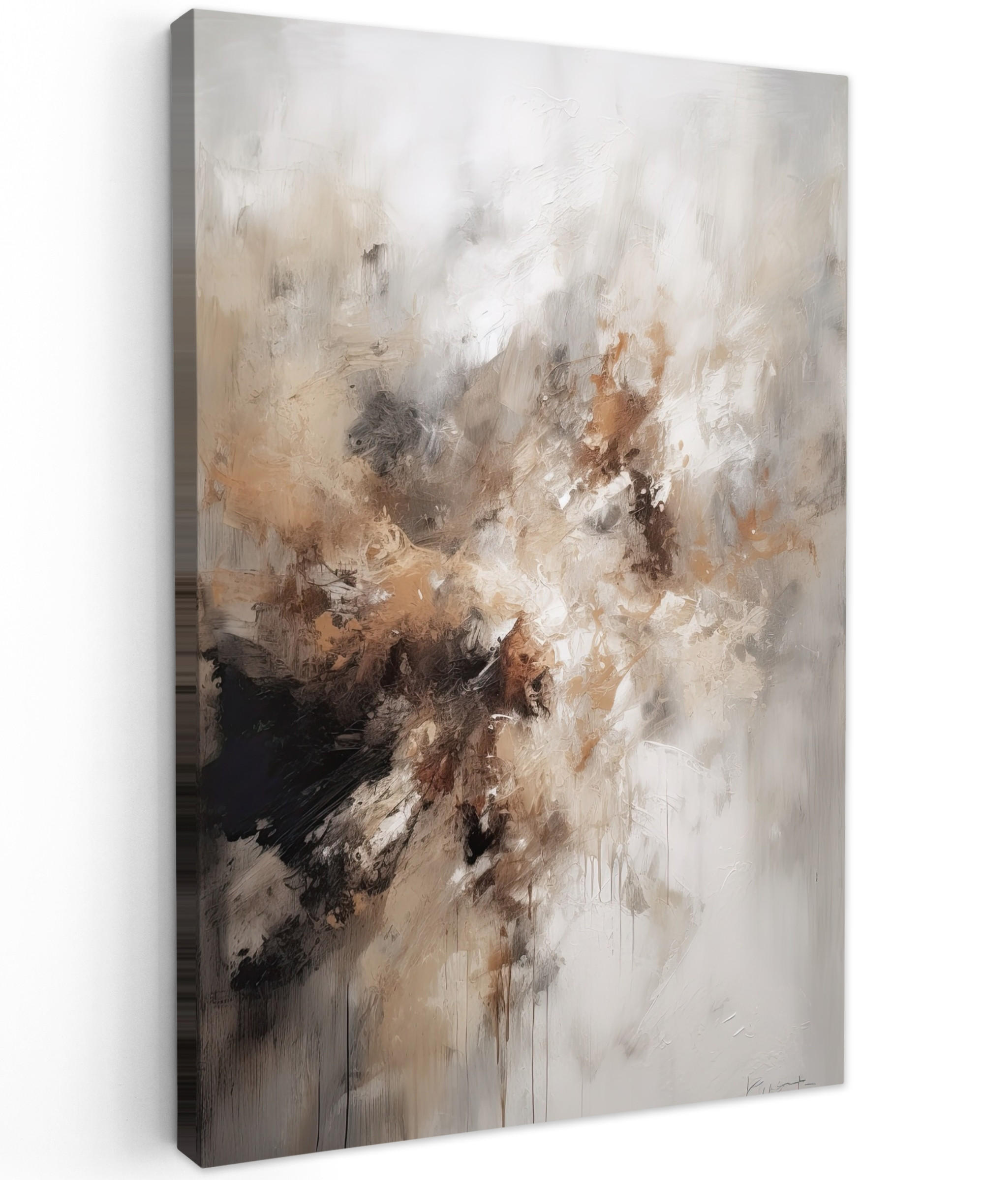 MuchoWow OBRAZ NA PLÁTNĚ Barva - abstraktní - béžová - umění 40x60 cm