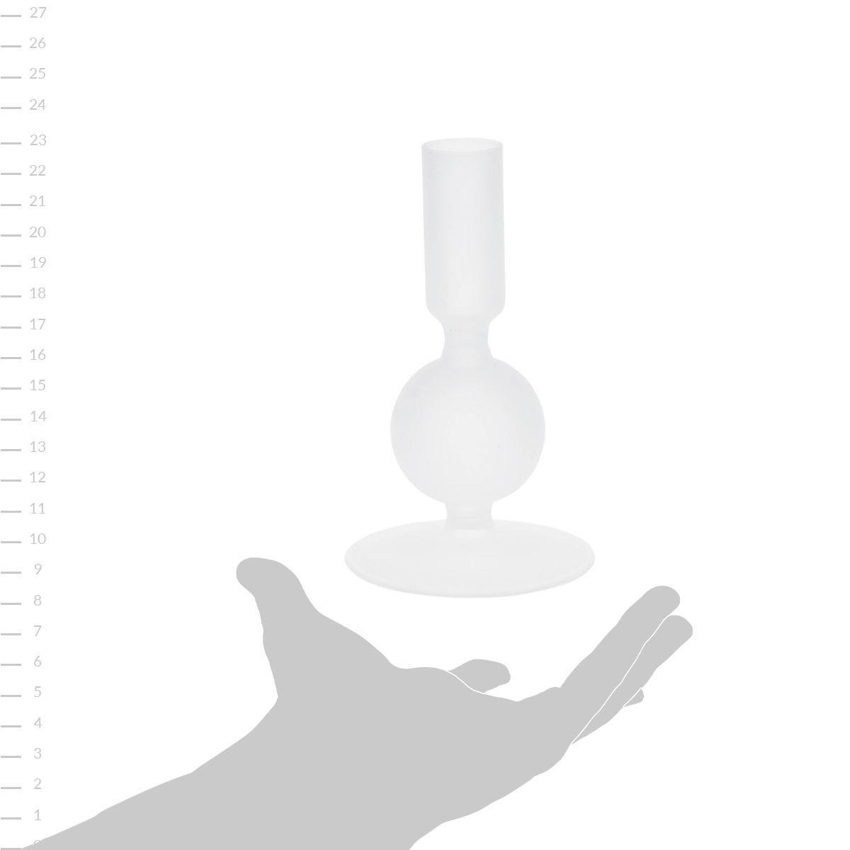 KERZENSTÄNDER aus Glas 8/8/14 cm - Weiß, Glas (8/14/8cm) - Home Styling Collection