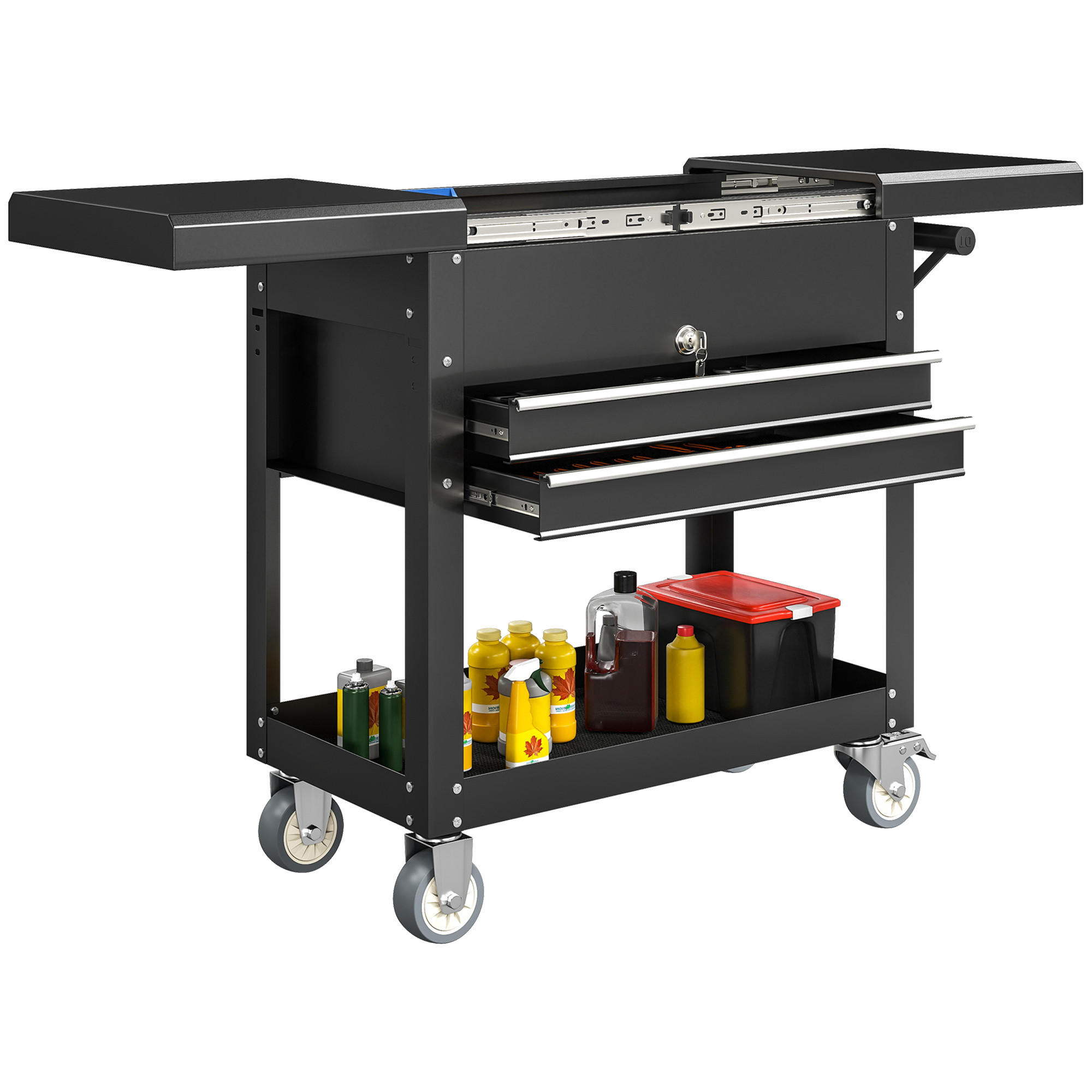 WERKZEUGSCHRANK DE-10557 Schwarz - Schwarz, Metall (38/80/130cm) - ComfortXL