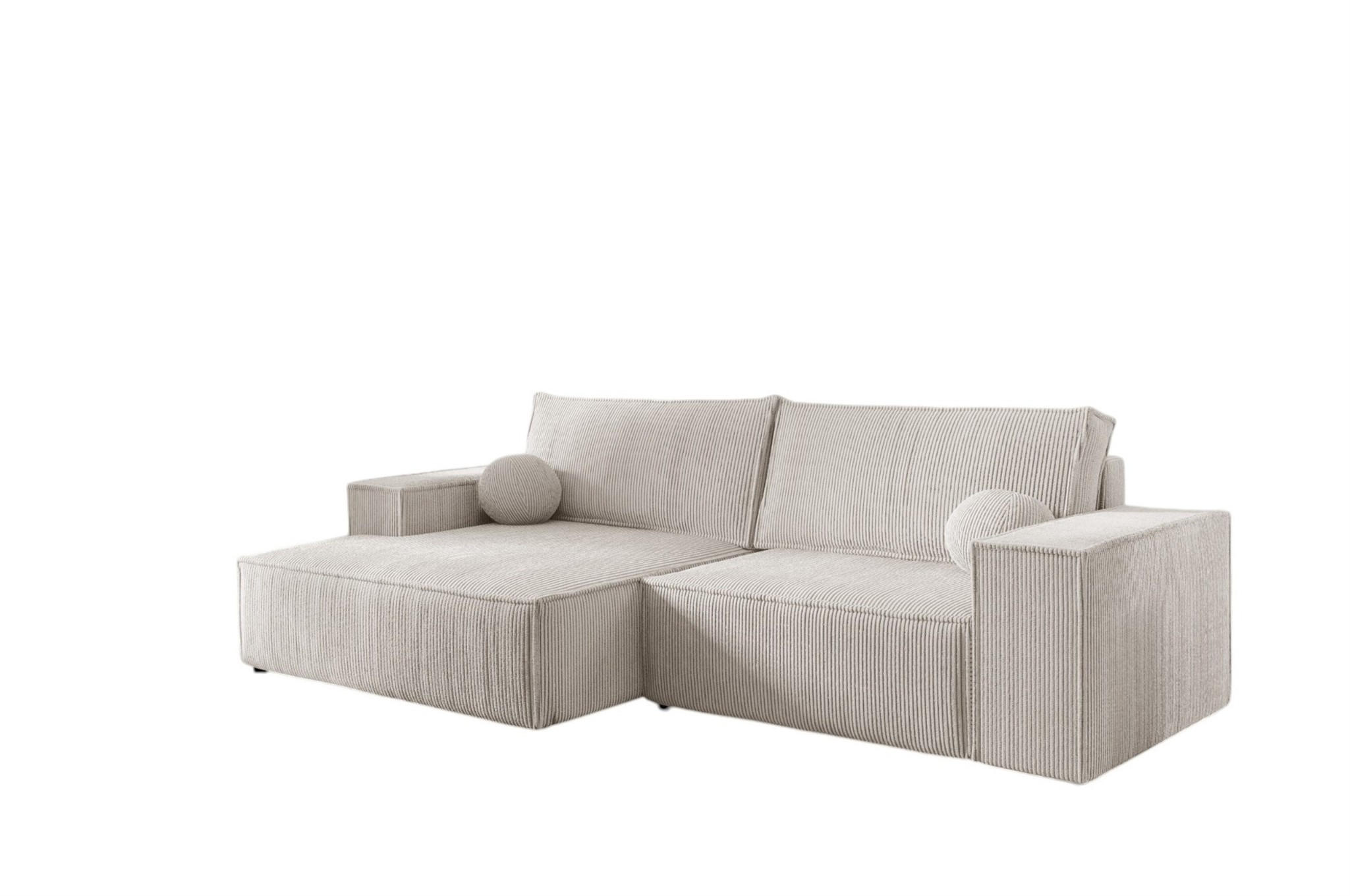 ECKSOFA Corunia Xs - Weiß, Holzwerkstoff/Textil (255/148cm) - Fun Möbel