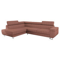 ECKSOFA Fonti Cord, Seite: Links - Rosa, Holz/Textil (253/188cm) - MIRJAN24