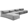 GARTENSOFA mit 4 Sitzplätzen, Grau - Grau, Textil - Oviala