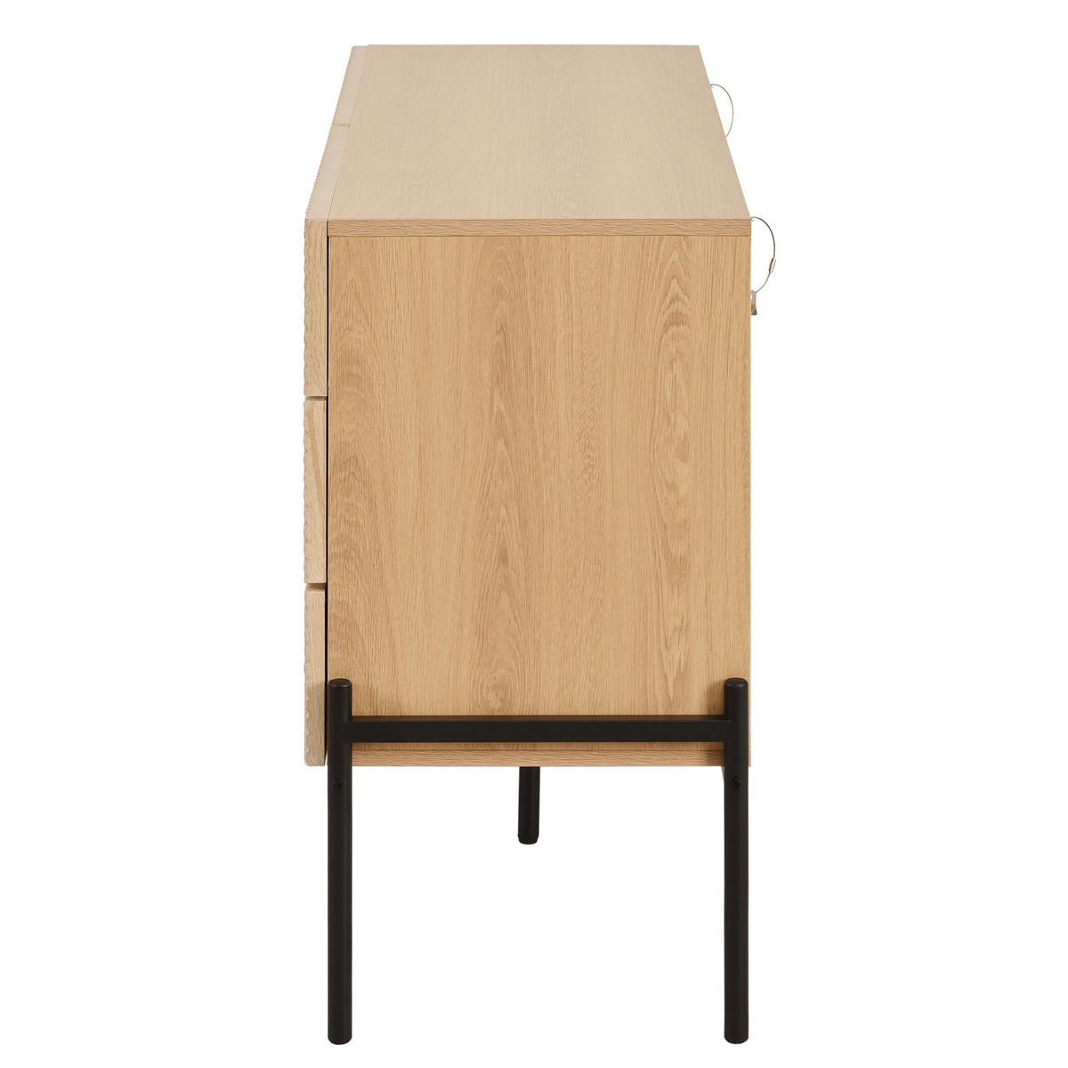 SIDEBOARD natur 3D struktur 6 schubladen 115cm - Naturfarben, Holzwerkstoff (115.5/75/38cm) - Urban Meuble