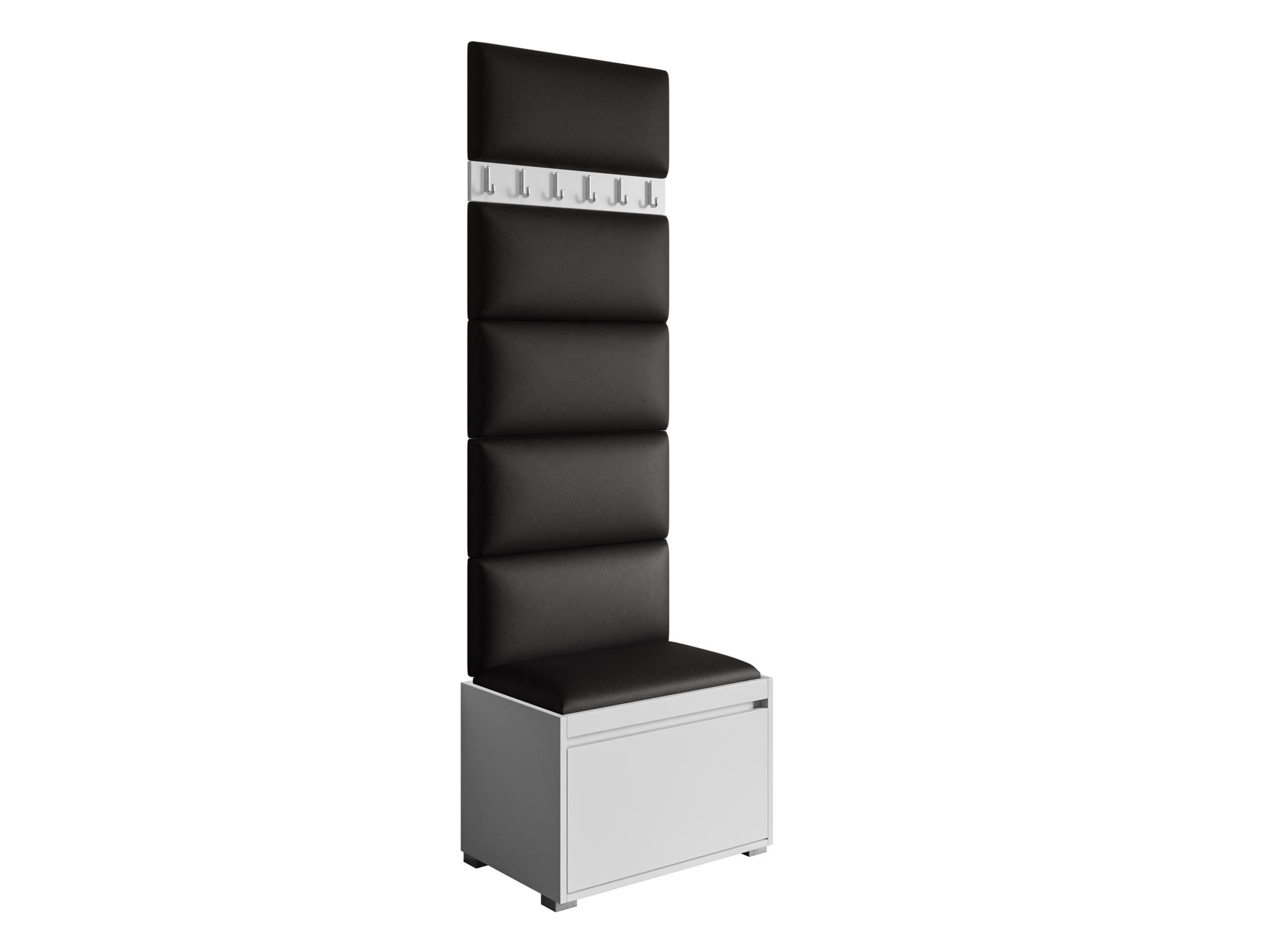 GARDEROBEN-SET Grawis 60 IV - Schwarz Hochglanz/Silberfarben, Holzwerkstoff/Kunststoff (64.5/45/34cm) - MIRJAN24