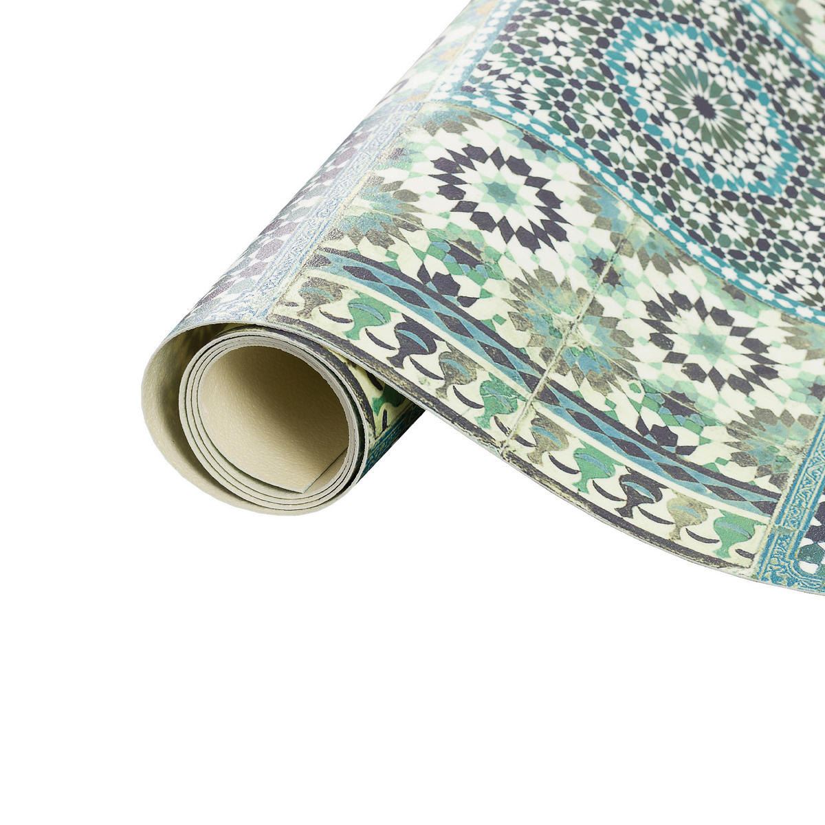 VINYL TEPPICH KÜCHENLÄUFER EVORA MOSAIK - Türkis, Textil (49/140cm) - Pergamon