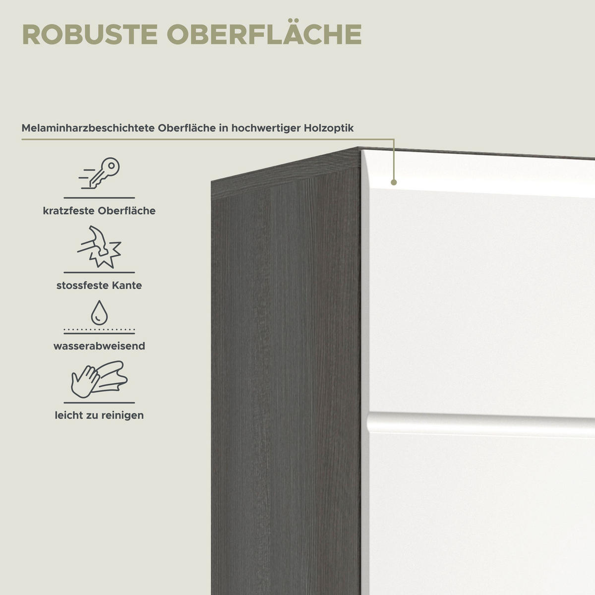 GARDEROBENSCHRANK SALSA (B/H/T: ca. 60/192/37 cm) in Rauchsilber Nachbildung/weiß hochglanz - Silberfarben, Holzwerkstoff (60/192/37cm)