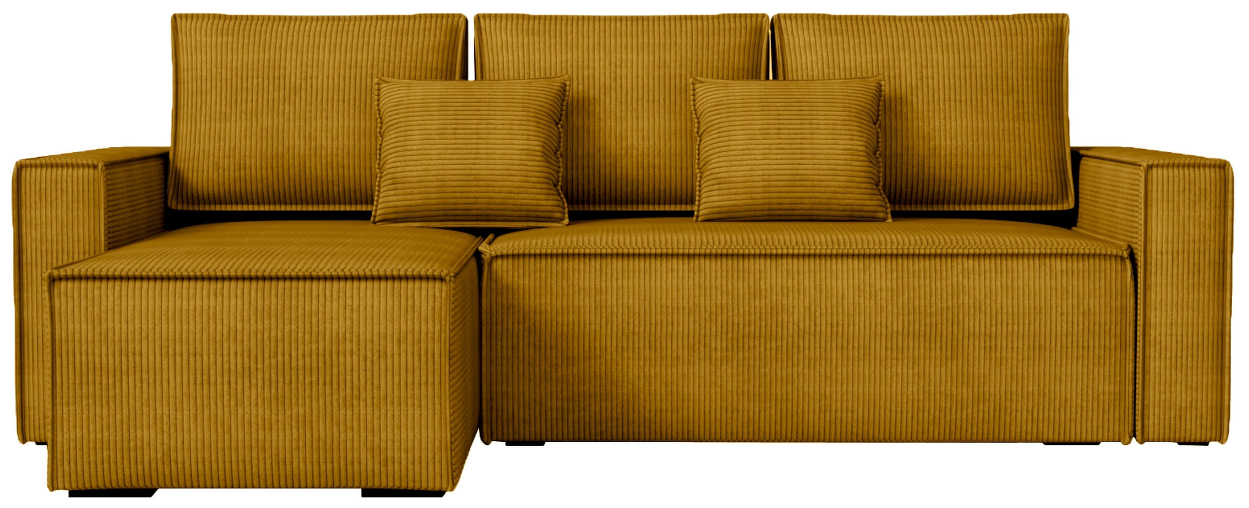 ECKSOFA Dexter mit Schlaffunktion Gelb Cord - Gelb, Textil (238/141cm) - Bromarkt
