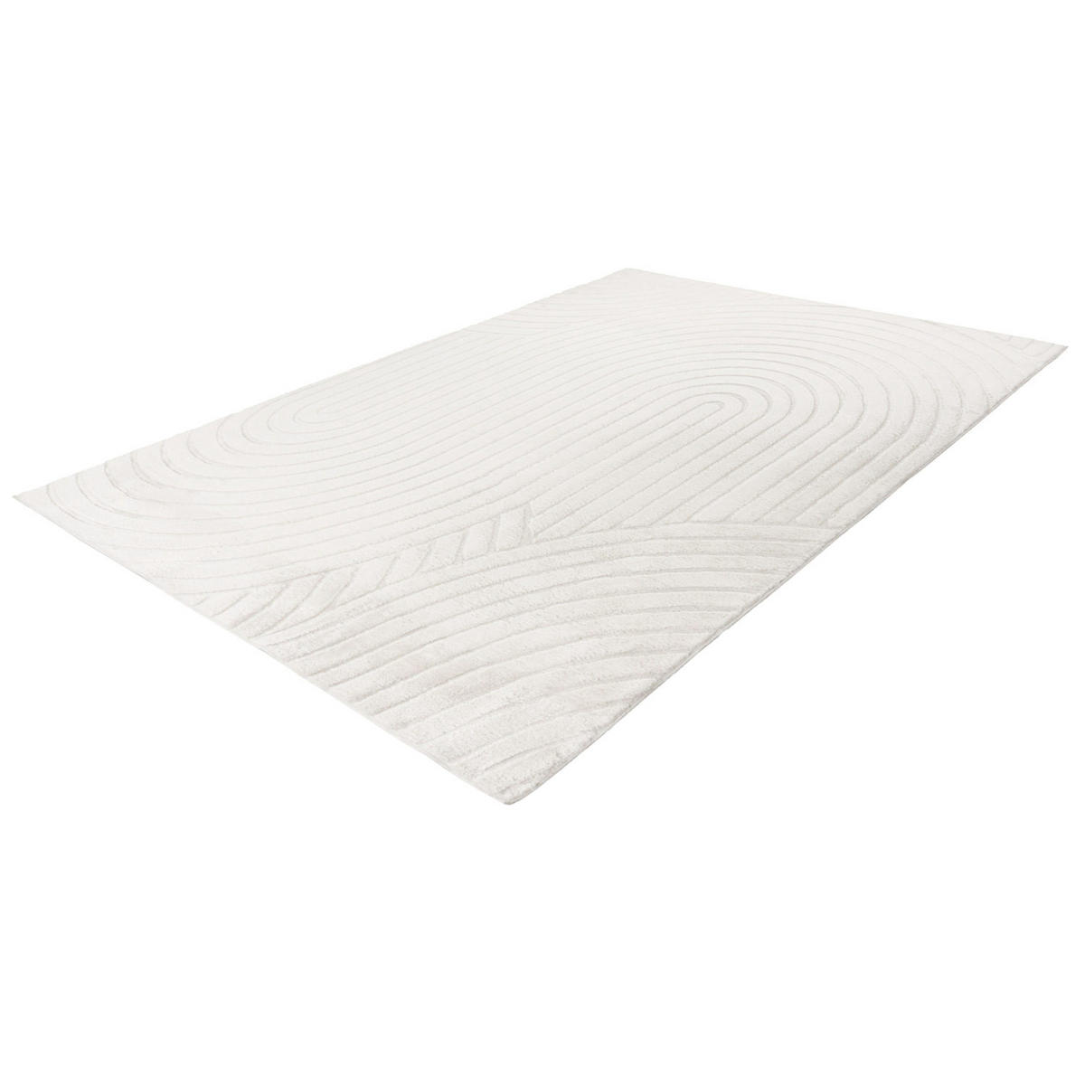 KURZFLOR-TEPPICH Waves 501 Weiß 120x170 cm - Weiß, Textil (120/170cm) - carpet city