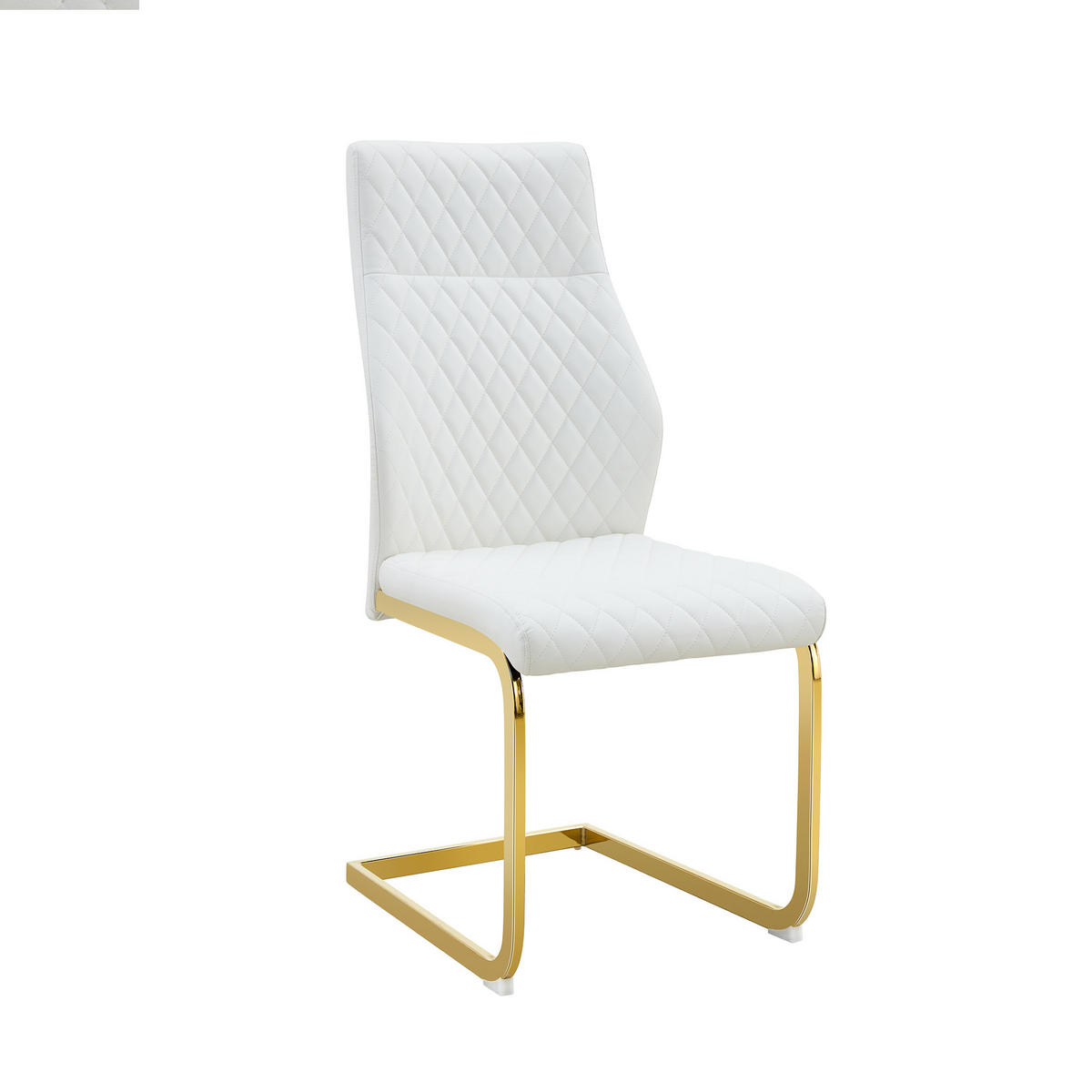 ESSGRUPPE DE-39417 3-teilig, mit 2 Stühlen und Rautenmuster Weiß - Weiß, Metall (60/72/60cm) - ComfortXL