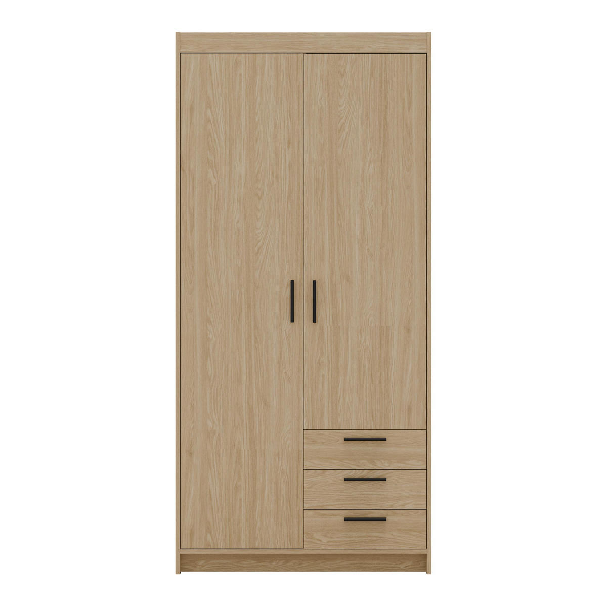 KLEIDERSCHRANK Storicos Geölte Eiche 89,7/190,5/53 cm - 2T3S Modern mit Schubladen - Eichefarben, Holzwerkstoff/Kunststoff (89.8/190.5/53cm) - AX Living