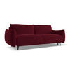 3-SITZER SOFA mit Schlaffunktion Samt Stoff Rot - Bordeaux/Rot, Textil/Metall (230/86/105cm) - Makamii