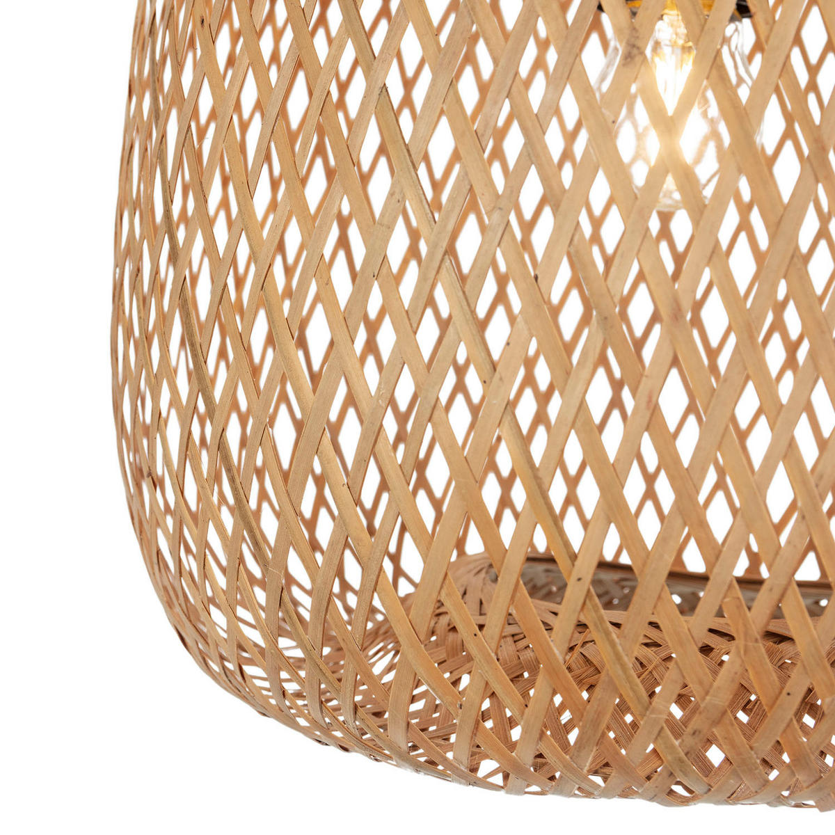 HÄNGELEUCHTE﻿ 30/30/120 Yumei - Beige, Naturmaterialien (30/30/120cm) - VS Venta-stock