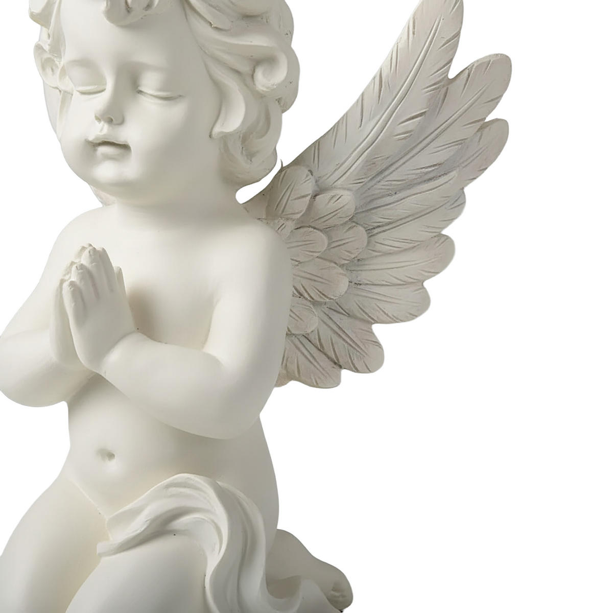 VRTNA figura angel - bela, umetna masa (22.5/36/18cm) - Relaxdays