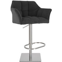 BARHOCKER Cord Dunkelgrau - Edelstahlfarben/Dunkelgrau, Textil/Metall (64/88/45cm) - CLP