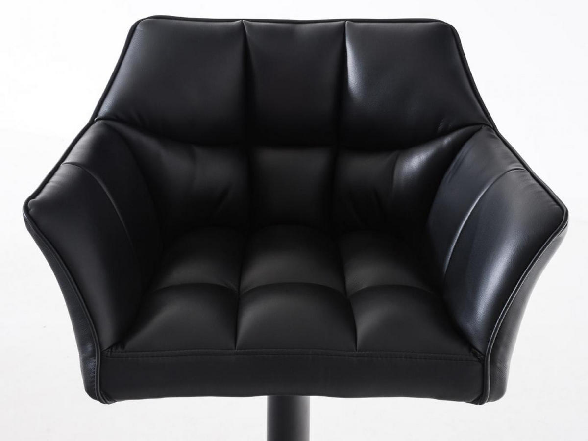 BARHOCKER 2er Set Lederlook Schwarz - Schwarz, Textil/Metall (64/88/45cm) - CLP