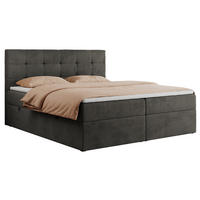 BOXBETT CENTO 180/200 Grau Velvet - H3 - Grau, Holz/Textil (180/200cm) - MKS