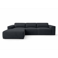 ECKSOFA L Form Ruyam Schwarz 310/165/78 cm – Schlaffunktion Links - Schwarz, Kunststoff/Textil (170/310cm) - AX Living
