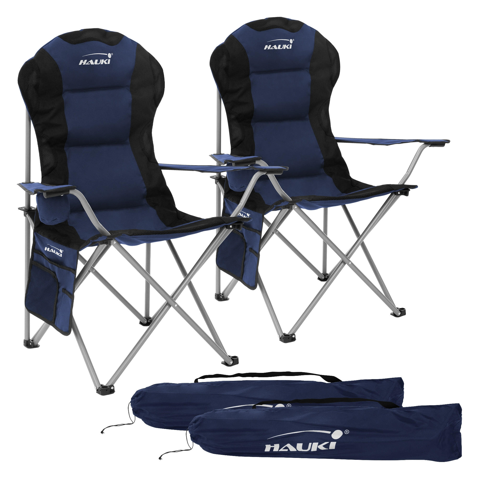 CAMPINGSTUHL 2er Set - Blau, Metall (56/110/95cm) - Hauki