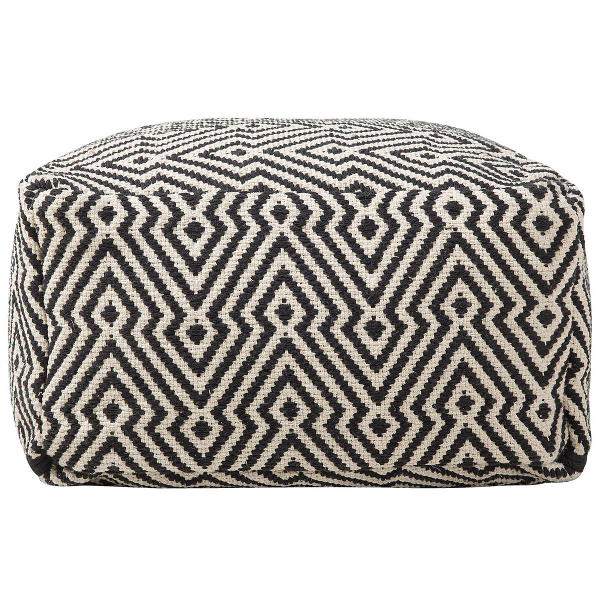 POUF Mukki 50/50/30 cm - Schwarz, Naturmaterialien/Textil (50/30/50cm) - Beliani