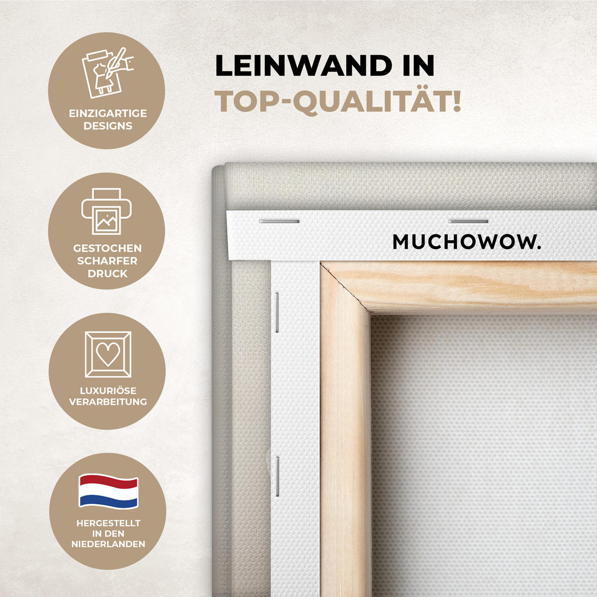 LEINWANDBILD Blume - Beige - Farbe - Schatten 60x80 cm - Creme, Textil (60/80cm) - MuchoWow