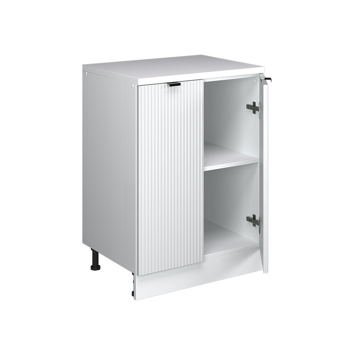 KUHINJSKI ORMAR ZA KOSINE KROVA R-Line, Bijeli grebeni, 60 cm bez kosine s 2 vrata - bijela, drvni materijal (60/83.8/46cm) - Vicco