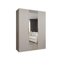 DREHTÜRENSCHRANK 202/150/52 3-türig - Kaschmir/Goldfarben, Holz (150/202/52cm) - MÖBEL KRYSPOL