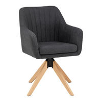 ARMLEHNSTUHL Lucita Dunkelgrau Samt Drehbar Gepolstert - Dunkelgrau, Holz (59/88/60cm) - Bessagi Home
