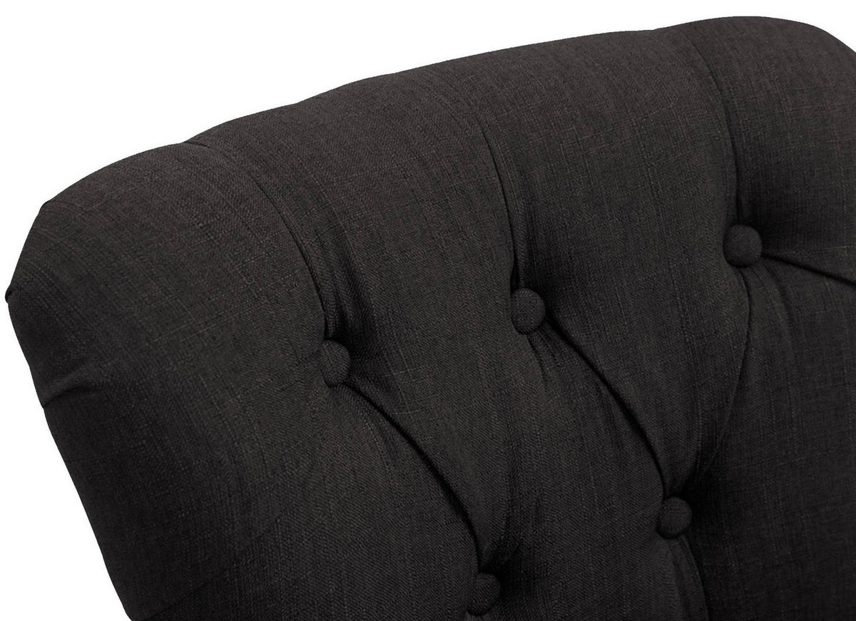 BARHOCKER Stoff schwarz - Schwarz, Holz/Textil (55/109/57cm) - CLP