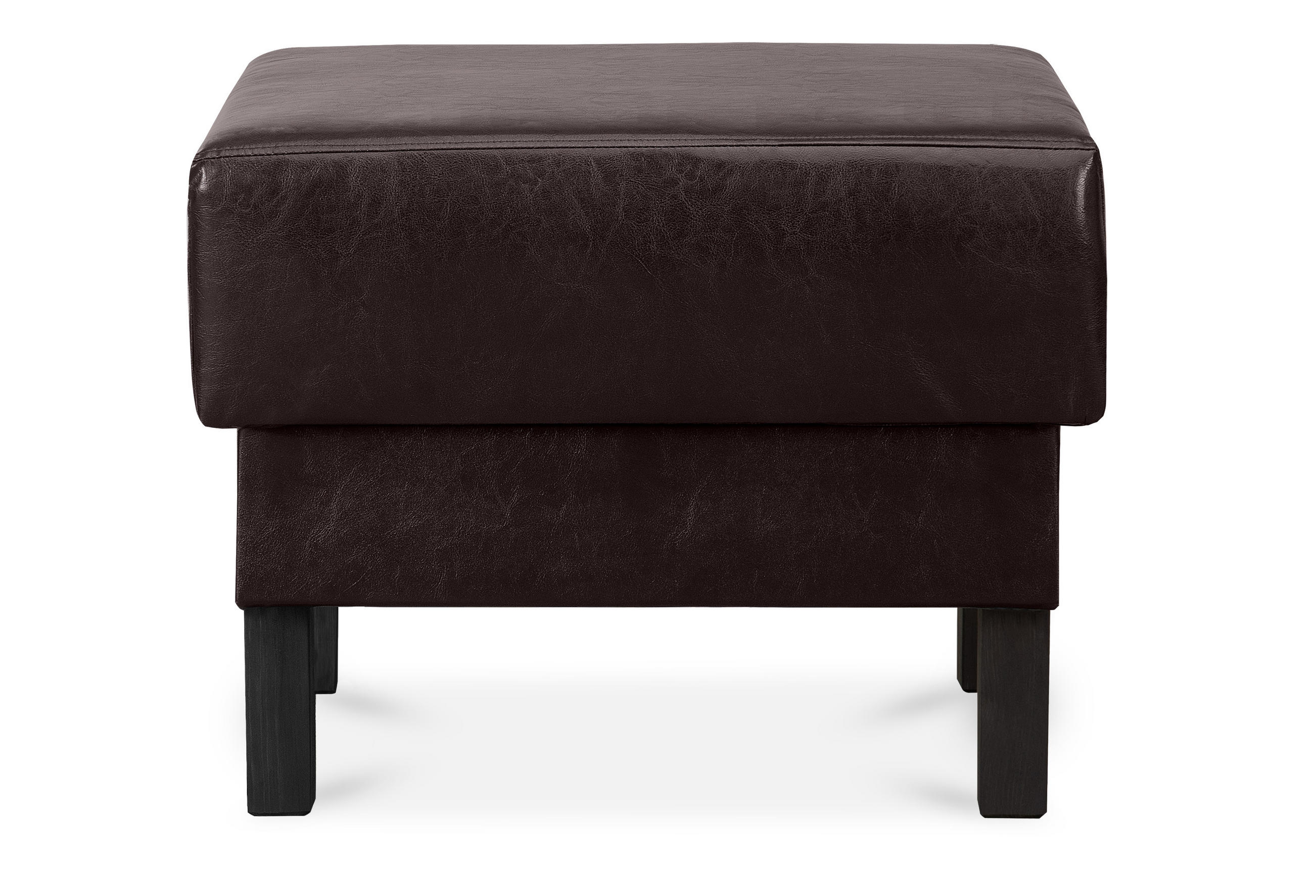 SITZHOCKER ESPECTO auf hohen Holzbeinen, dunkelbraun - Dunkelbraun/Schwarz, Textil (58/47/56cm) - KONSIMO®