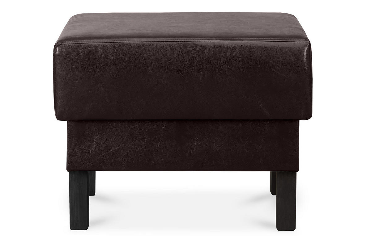 SITZHOCKER ESPECTO auf hohen Holzbeinen, dunkelbraun - Dunkelbraun/Schwarz, Textil (58/47/56cm) - KONSIMO®