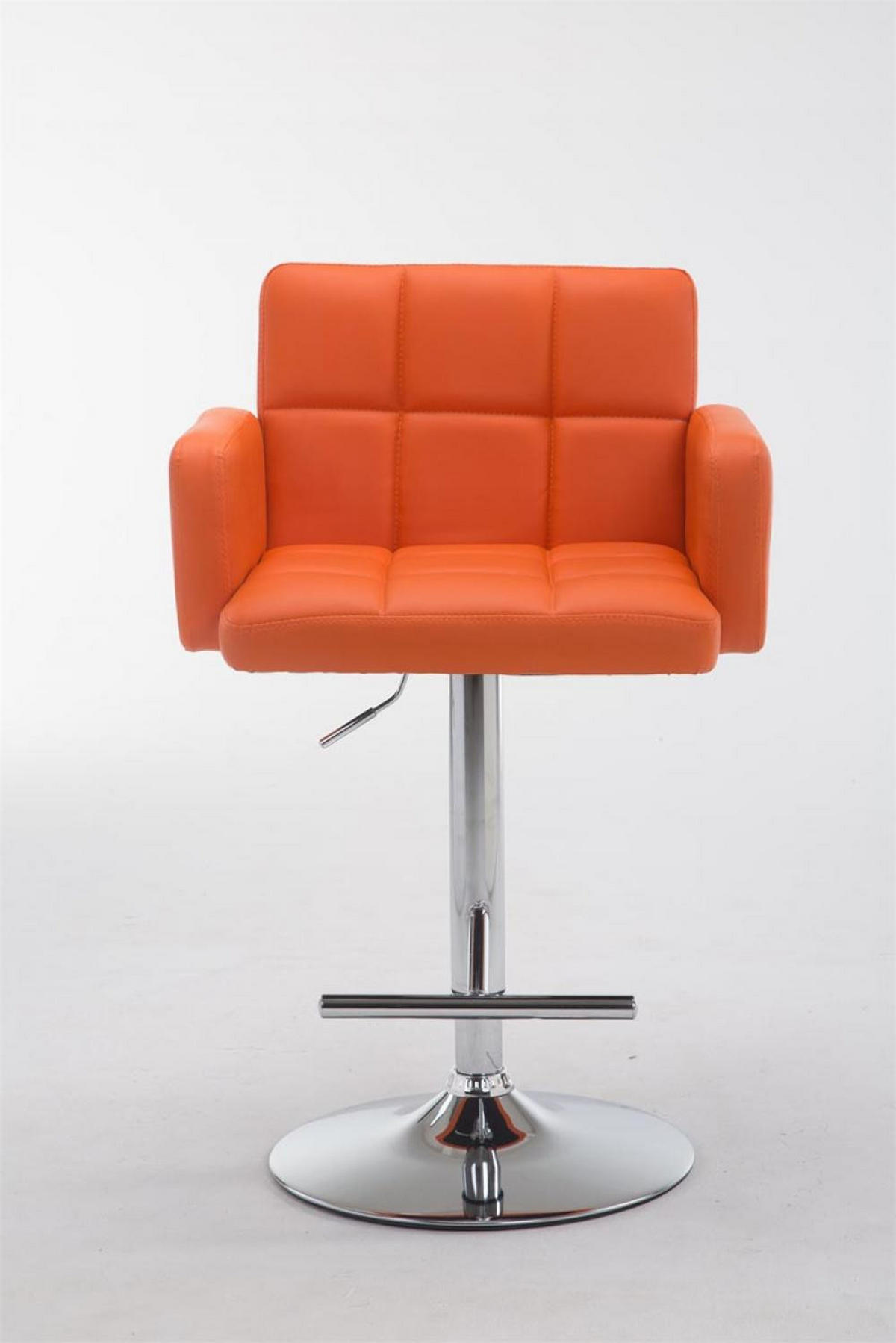 BARHOCKER Lederlook orange - Chromfarben/Orange, Textil/Metall (60/93/56cm) - CLP