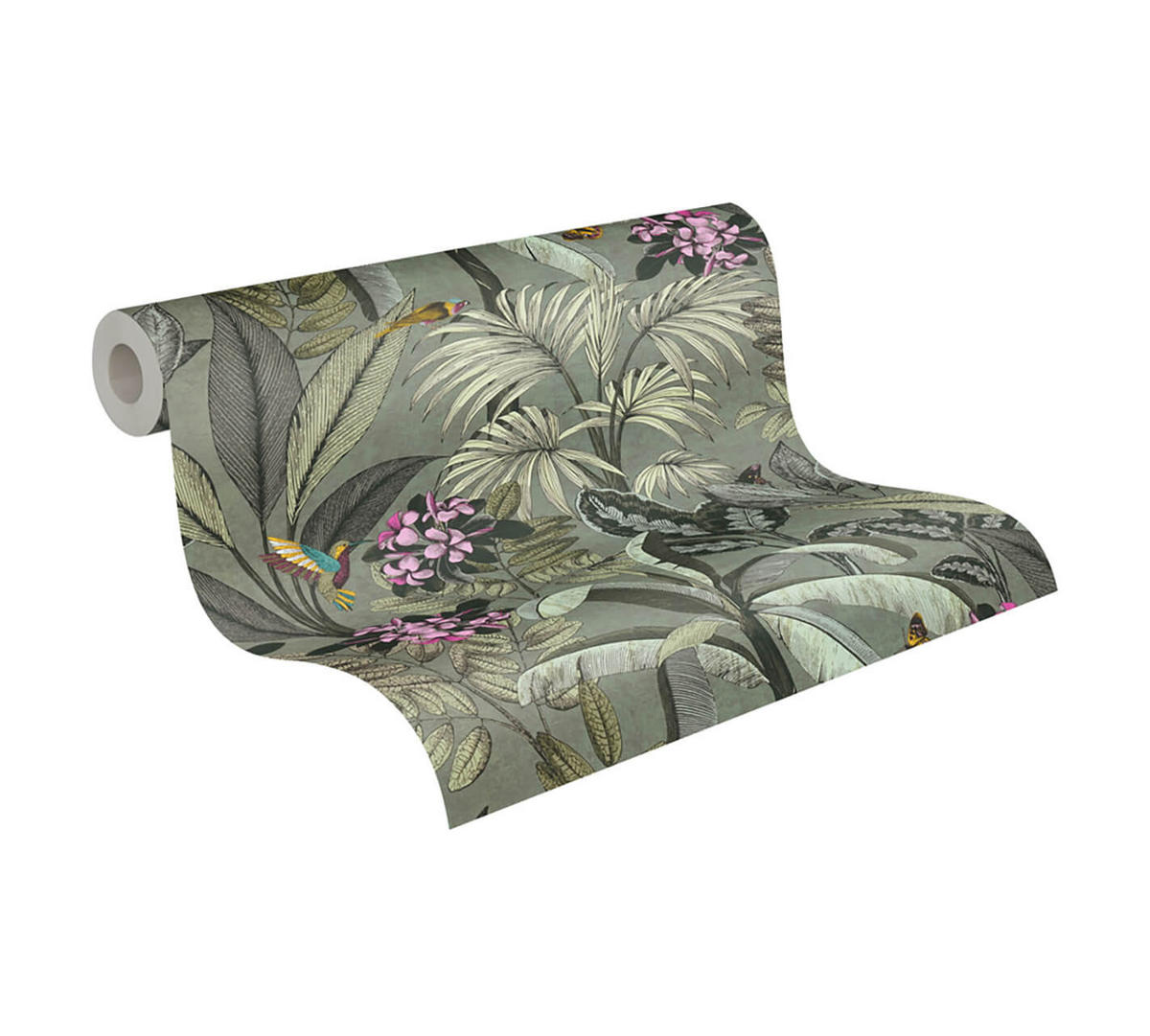 VLIESTAPETE Grün 53/1005 cm - Grün, Textil (53/1cm) - KUNSTLOFT