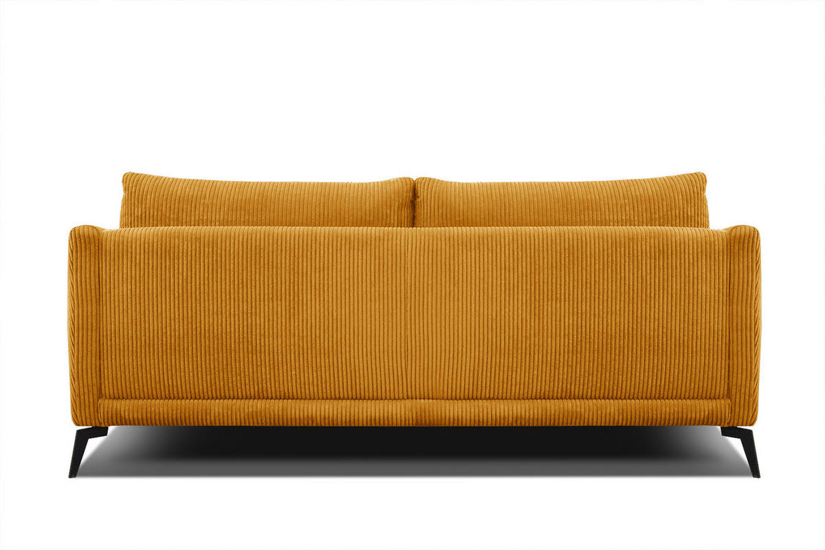 SOFA VILT 3-Sitzer, honig - Schwarz/Honig, Holzwerkstoff/Kunststoff (202/89/94cm) - Courtois Laville